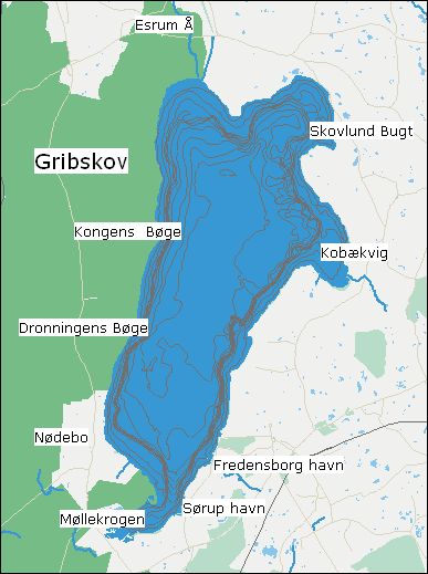 diagram venstre mock Esrum Lake North Zealand